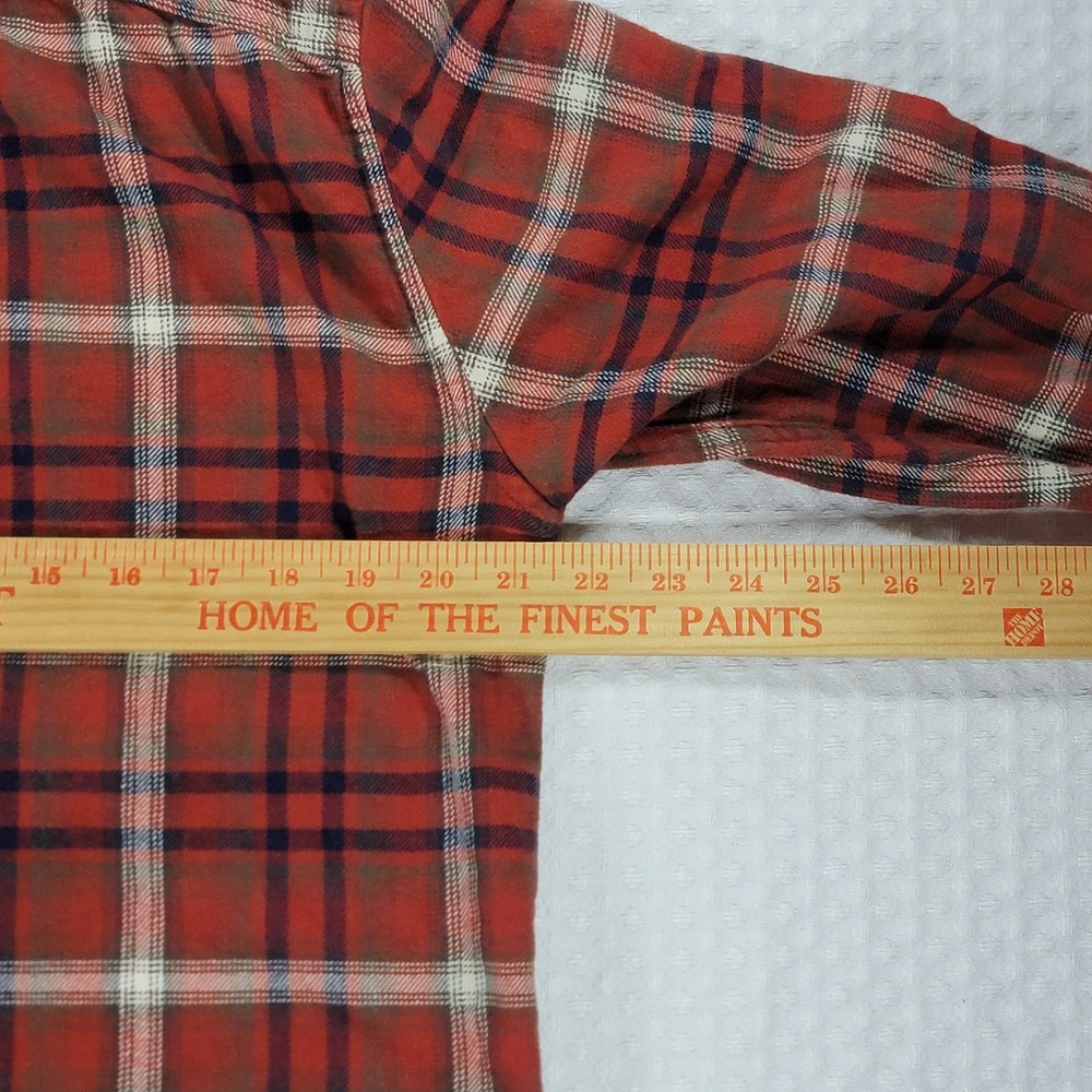 American Eagle Mens Red Plaid Flannel Button Down Shirt Size M Long Sleeve - Picture 5 of 6